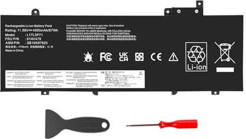 ASUNCELL 11.58V/57Wh L17L3P71 Batterie d'ordinateur Portable pour Lenovo ThinkPad T480S Series, L17M3P71 01AV478 SB10K97620 L17L3P71 01AV479 SB10K97621 L17M3P72 01AV480 SB10K97622