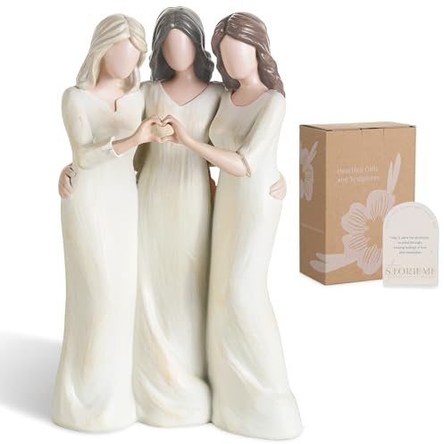 Storieme Friend Birthday Gifts for Women: Unique 3 Sisters Friendship Resin Figurines Statue - Trio Sisters Gift from Sisters - Special Christmas Friendship Day Present for Besties Female