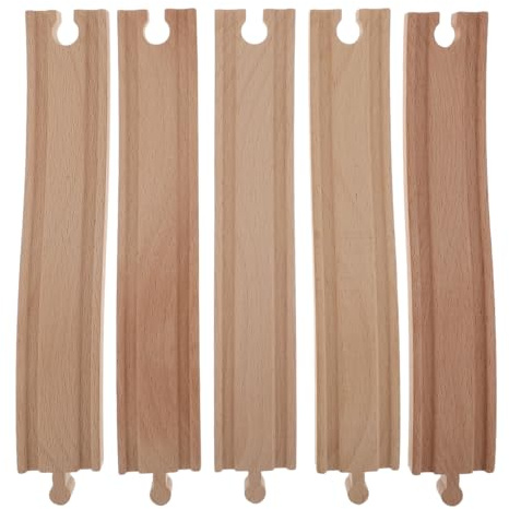 GALPADA Holzeisenbahn Zubehör 5 Stück Biegeschiene | Holzmaterial, Sortierte Farbe, Leicht Zusammenbauen, Für Kinder, 5 Stück Set, 24.0 X 4.0 X 1.5 cm