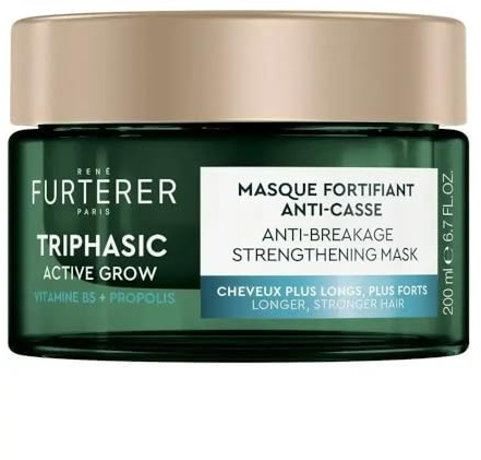 RENÉ FURTERER Triphasic Active-Grow Anti-Haarbruch-Maske | Starkes und glänzendes Haar, Entwirrt ohne zu beschweren, beschleunigt das Wachstum, für geschwächtes Haar, 200 ml