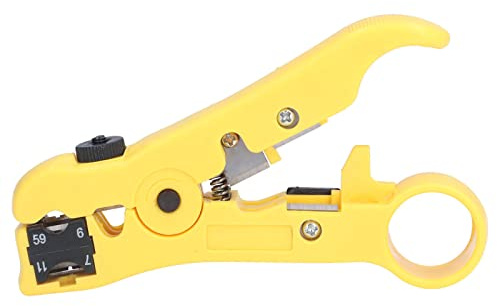 Koaxialkabel-Abisolierer, verstellbar, multifunktional, manuelles Netzwerk-Abisolierwerkzeug für RG59, RG6, RG11, RG7 Koaxialkabel, UTP, STP, Twisted-Pair, ABS-Material mit