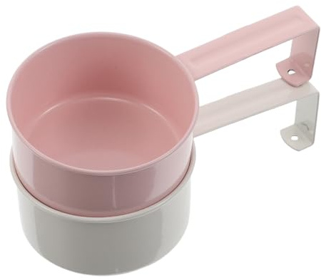 Abaodam 2 Stück Waschmittel Dosierhilfe und Dosierlöffel Waschpulver, Messlöffel Metall mit Haken für Waschmittel Aufbewahrung, Dosierer für Wäsche und Tierfutter, Rosa & Weiß