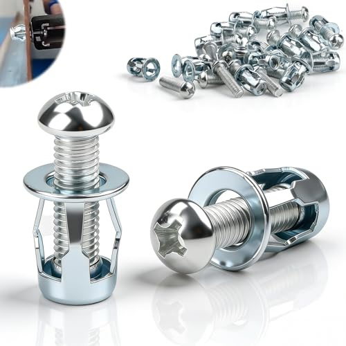 mawmuaw 20 Pezzi Ancoraggi Metallo Cavi M8x30 mm Dadi Jack Nuts | Dadi di Espansione, Tasselli Cavi Fissaggi Sottile Kit di Varie Misure per Pareti Cave, Lamiera di Ferro Sottile