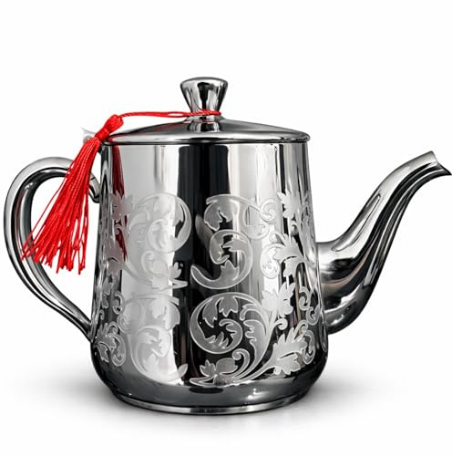 Chef Elements Teiera marocchina in acciaio inox, 1,2 l, colore: argento