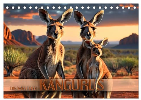 Die Welt der Kängurus (Tischkalender 2026 DIN A5 quer), CALVENDO Monatskalender: Herzerwärmenden Bilder niedlicher Beuteltiere im australischen Outback (CALVENDO Tiere)
