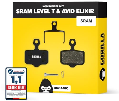 Performance Bremsbeläge für Avid Elixir 1-9 & SRAM Level T & TL Bremsanlagen I Organisch I 1 Paar I Starke Bremskraft & langlebig I Alphatrail Scheibenbremsbeläge für MTB & E-Bike