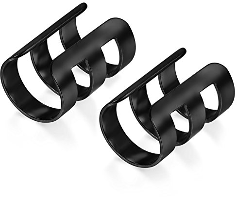 Flongo Ohr Klemme Ohrclips, Edelstahl Ohrringe Ohrstecker Ohrklemme Kein Loch Non Piercing Fake Ring Ohrpiercing Helix Cartilage Knorpel Piercing Schwarz Herren, Damen