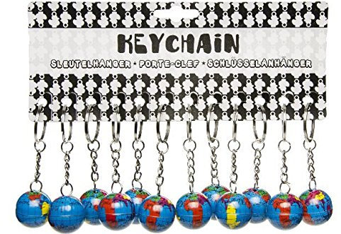 Schnooridoo 12 x Weltkugel an Schlüsselkette Piraten Seeräuber Globus Mitbringsel Kindergeburtstag Give Away