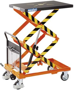 kaiserkraft | Scheren-Hubwagen | Tragfähigkeit 300 kg | Hub je Pedaltritt mit QuickLift 28 mm