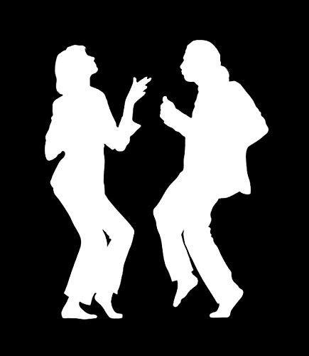 Pulp Fiction Dance Makarios LLC | für Autos, Lastwagen, Lieferwagen, Wände, Laptop MKR | weiß | 14,5 x 11,4 cm | MKR422