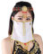 Grouptap Seidenbauchtanz sexy Gesicht Schleier Maske Kostüm Frauen Mädchen arabisch türkische Outfits mit Gold Schmuck Krawatte (Weiß)