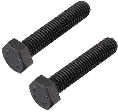 Viti esagonali a testa esagonale sinistra M8 x 40 mm, viti di fissaggio in acciaio al carbonio nero, 2 pezzi