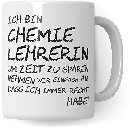 Pagma Druck Chemie Lehrerin Tasse, Geschenk für Chemielehrerin, Kaffeetasse Geschenkidee Lehrer Tasse Chemie lustig, Kaffeebecher Lehramt Schule Abschied Abschluss Witz