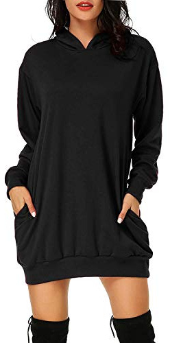 Cassiecy Damen Hoodie Winter Langarm Baumwolle Sweatshirts Casual Mantel Outwear Kapuzenpullover mit Taschen