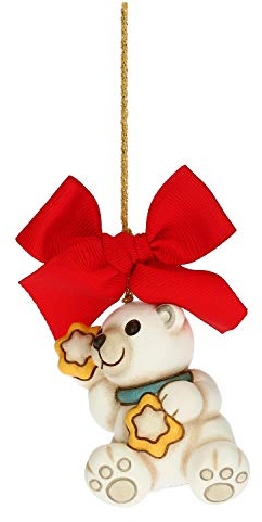 THUN - Addobbo per Albero di Natale, Orso Polare - Decorazioni Natale Casa - Formato Grande - Ceramica - 5,2 x 4 x 6,5 h cm
