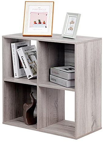 PACHIRA E-Commerce Holz-Aufbewahrungswürfel, Bücherregal, Schrankschrank, DVD-Regal, Bücherregal, Akten-Organizer, Regal im Wohnzimmer, Schlafzimmer, Arbeitszimmer, jeder Würfel 28,5 cm, 4 Etagen,