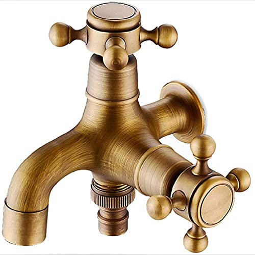 Rubinetto dell'acqua in ottone a parete europeo Rubinetto dell'acqua antico classico a doppio uso per il giardino di casa Bagno Bagno Elegante rubinetto dell'acqua rubinetto a parete rubinetto vasca d