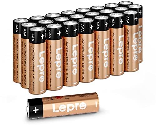 Lepro - Batterie Alcaline AAA, Pacco da 24, Pile AAA Ministilo Alcaline 1.5 volt Batteria LR03, Alta Performance e Lunga Durata, Adatte per Telecomandi, Radio, Mouse, Sveglie e Orologi