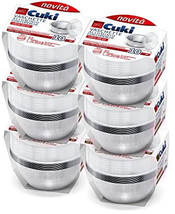 Cuki Bandejas de aluminio con tapas ultrarresistentes, estructura lisa, alta desmoldeabilidad, redondas, 6 paquetes de 10 unidades