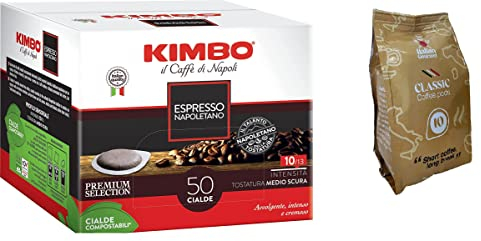 Kimbo Espresso Napoletano Lot de 3 paquets de 50 dosettes de café + Café italien Gourmet Forte Café 10 dosettes
