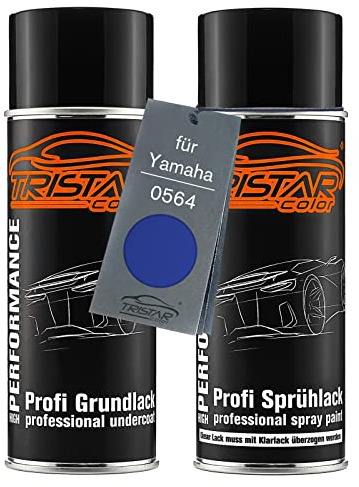 TRISTARcolor Motorradlack Spraydosen Set für Yamaha 0564 Deep Purplish Blue Perl Grundlack Basislack Sprühdose 400ml
