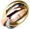 Taffstyle Damen Ring Damenring Verlobungsring Wickelring 3 in 1 Edelstahl Silber Gold Bronze Rosegold Rose geschwungen Drei Reihig verschlungen Größe 61 (19.4)