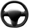 Alfanxi Alcantara Lenkradhülle für Tesla Model 3/Tesla Model Y (schwarzes Alcantara + keine Streifen)