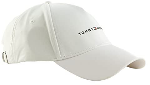 Tommy Hilfiger Herren Cap TH Downtown Jersey Basecap, Weiß (Optic White), Einheitsgröße