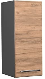 Vicco Hängeschrank Fame-Line, hängender Küchenschrank, Goldkraft Eiche/Anthrazit, 30 cm