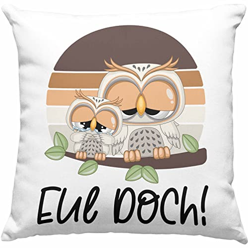 Trendation Eul Doch Eulen Kissen mit Füllung 40x40 (Blau)