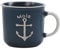 Seaside No.64 - maritimes Steingutgeschirr - Motive Anker, Steuerrad & Papierboot - Steinzeugkeramik weiß & blau - Geschirrset Küchenzubehör - Geschenkartikel (blau, Becher Anker)