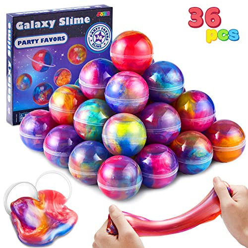 JOYIN Slime Ball Party Favors, 36 Pack Galaxy Schleim Kinder Fluffy Slime-Nicht klebrig, Mess-frei und sicher für Mädchen und Jungen - Schleim Set Mädchen Klassenzimmer Belohnung