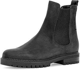 Gabor Damen Chelsea Boots, Frauen Stiefeletten,Wechselfußbett,Komfortable Mehrweite (H),gefüttert,Bootee,schwarz (Flausch),37.5 EU / 4.5 UK
