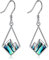POPLYKE 925 Sterling Silber Abalone Ohrringe für Damen Rhombus Berg Drop Ohrringe Glauben Berg Schmuck Geburtstag Geschenke