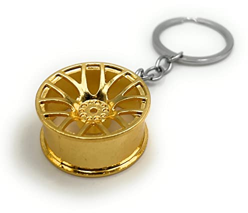 H-Customs Felge Auto Tuning Gold Schlüsselanhänger Anhänger Gold
