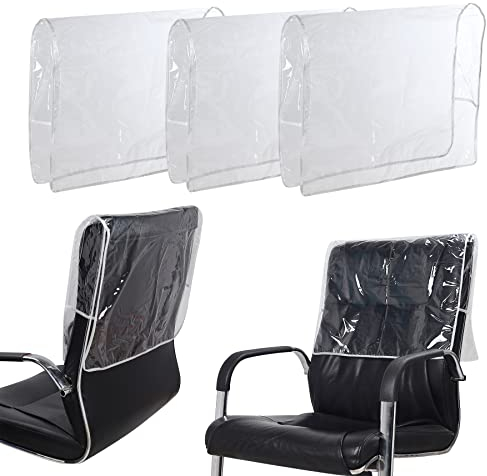 PERFEHAIR Coprischiena in plastica per sedie da salone, confezione da 3, copertura trasparente in vinile per la maggior parte delle sedie da salone standard. Protegge le sedie da macchie, prodotti