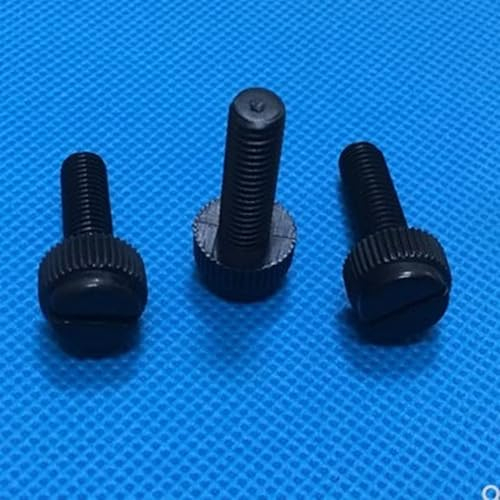 10-50 Stück M3 M4 M5 M6 M8 Schwarze geschlitzte Nylon-Rändelschraube PA66 Nylon-Kunststoff-Handdrehschraube Computer-Handschrauben anziehen (Color : M5x10 (20pcs))