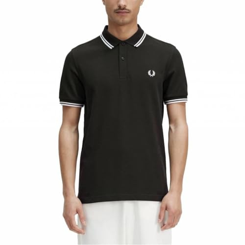 POLO UOMO FRED PERRY DOPPIA RIGA NIGHTGREEN/SNWHT