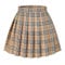 Damen Mädchen Plaid Faltenrock Hohe Taille Japanische Schuluniform A-Linie Plissee JK Rock Skater Tennis, Khaki, Klein