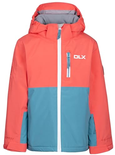 Trespass Unisex Baby Pauline Kids DLX Skijacke Jacke, Mehrfarbig (Peach Blush/Storm Blue), 11 años