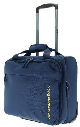 Mandarina Duck Zephyr Rolling Tote, Blu (dress blue), 41 cm x 21 cm x 36 cm, Comoda borsa pilot a due ruote
