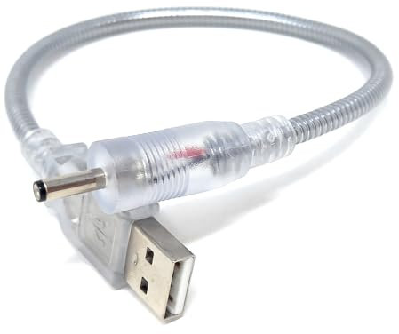 DRUT 30cm USB-A to 3.5mm x 1.35mm Barrel Jack Male DC Power Charger Adapter Cable (Metal Shelding) 1ft