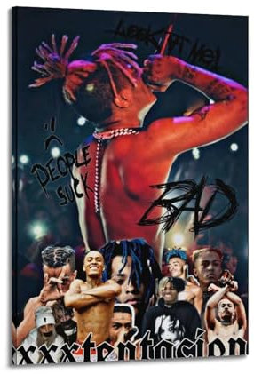 Xxxtentacion Poster, Raumdekoration, ästhetisches Poster, künstlerisches Poster für Schlafzimmer, Wohnzimmer, Wände, 20 x 30 cm, Rahmenstil