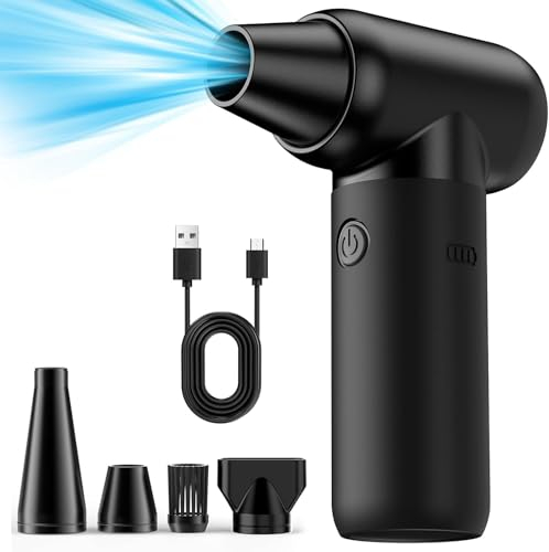 Souffleur Air Comprimé, DéPoussiéRants Puissants éLectrique Air Comprimé Duster Pc Clean Prise De Compresseur D’Air à 180000 Rpm 3 Vitesses Avec LumièRe Led Pour Le Nettoyage Du Clavier Voiture Canapé
