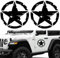Longivia® 2 Stück Sterne Militär Aufkleber (Größen 25 cm, 20 cm, 15 cm, 10 cm) 4x4 Off Road Sticker USA Army Oldschool - für Motorrad Auto Motorhaube Renegade (25cm Schwarz) autoaufkleber
