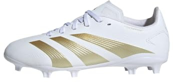 adidas Kids League Childrens Firm Ground Football Boots White/Gold/Beige 5 UK Child