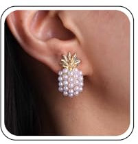 Cimenexe Bohème Perle Ananas Ohrstecker Gold Perle Ananas Ohrringe Metall Ananas Ohrstecker Kleine Perle Obst Ohrringe Schmuck Für Frauen