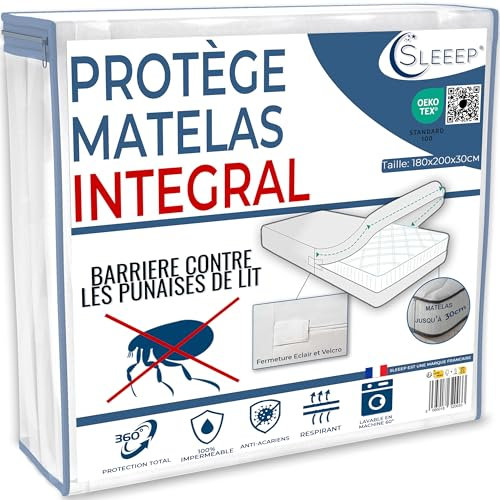 Coprimaterasso 180 x 200 anti cimice, con cerniera, protezione materasso impermeabile, integral OekoTex - qualità alberghiera