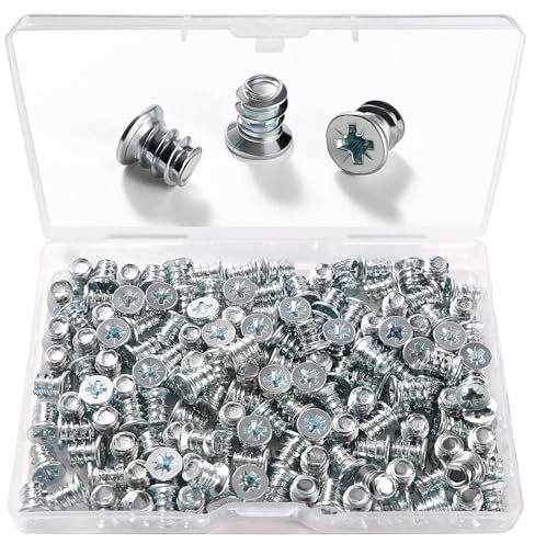 VooGenzek 150 Pièces M6.3 * 8 mm Vis Euro, Spéciale pour Meubles, Vis de Coulisse pour Portes d'Armoires de Cuisine et Charnières de Placard