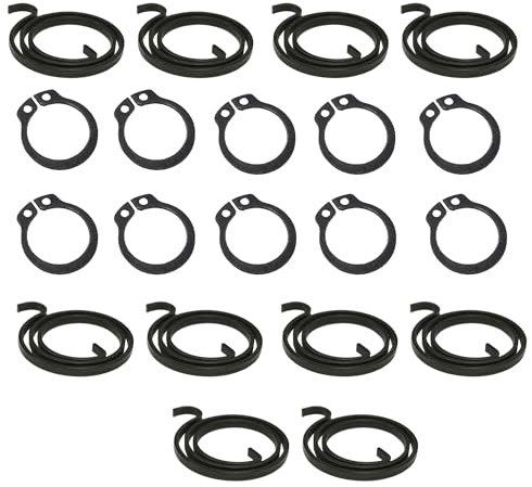 Universal Hardware Door Handle Springs Replacement Kit, 10 Springs and 10 Circlips (2.5 Turns, 2.5mm Thick)